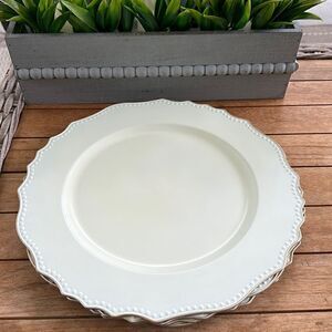 Pier 1 (4) White Plate Chargers Decor